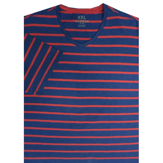 D3 GAZ MAN TSHS13015 STRIPE VNECK TSHIRT