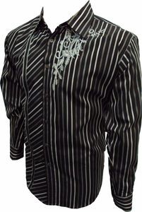 URBAN SM305 EMBROIDED STRIPE LS 