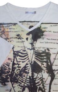 D0 CHARCOAL KS10118 SKULL COLLAGE TSHIRT