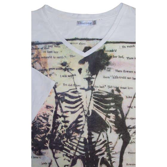 D0 CHARCOAL KS10118 SKULL COLLAGE TSHIRT