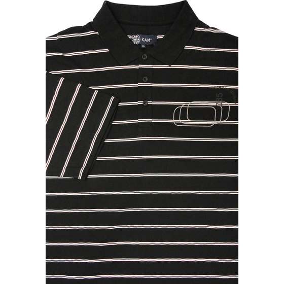 KAM JEANS 5037A TWIN STRIPE LAYERED POLO
