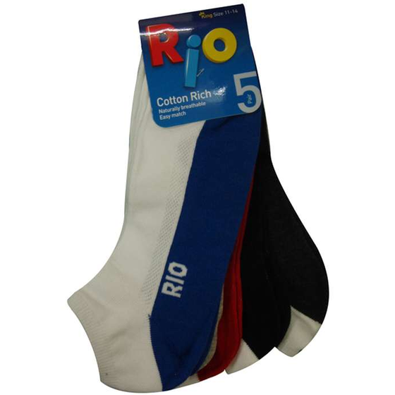 RIO S72995 5 PACK ANKLE SOCKS 