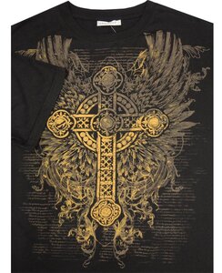 91 CHARCOAL 11165 CRUCIFIX TSHIRT