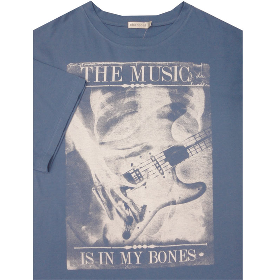42 CHARCOAL KS1195 SKELTON MUSIC TSHIRT