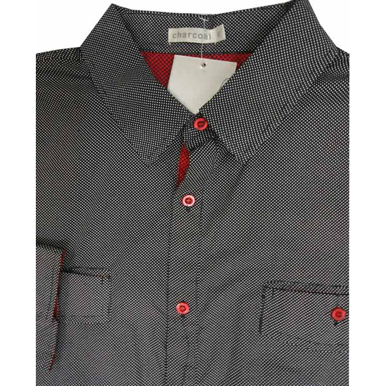22 CHARCOAL KS11161 RED BUTTON LS 474