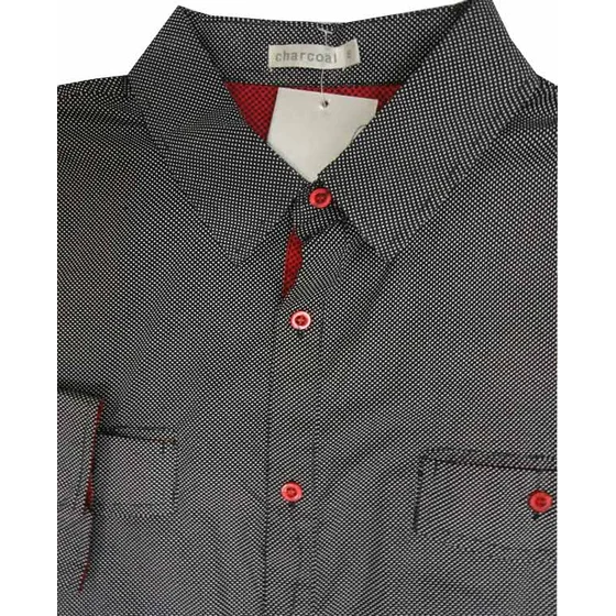 22 CHARCOAL KS11161 RED BUTTON LS 474
