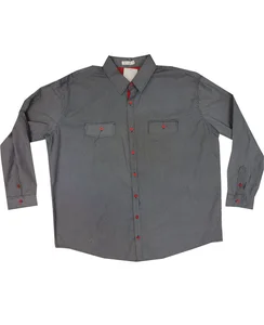 22 CHARCOAL KS11161 RED BUTTON LS 474