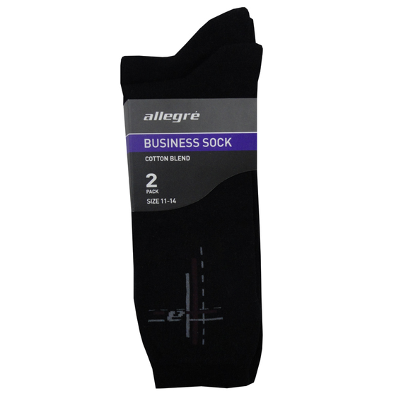 ALLEGRE 2 PK BUSINES SOCKS COTTON BLEND