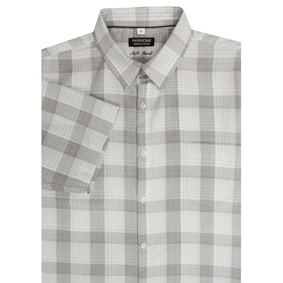 N3 PERRONE 3118 CHECK SHIRT SS